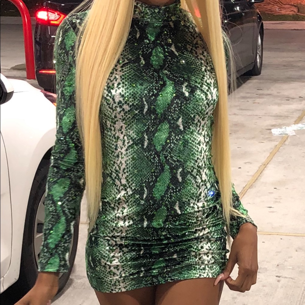 Snake mini fitted dress